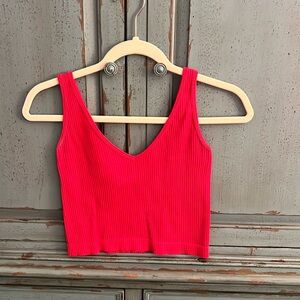 Free People Solid Rib Brami. Sleeveless V-neck stretch. Soft fabric. XS/S